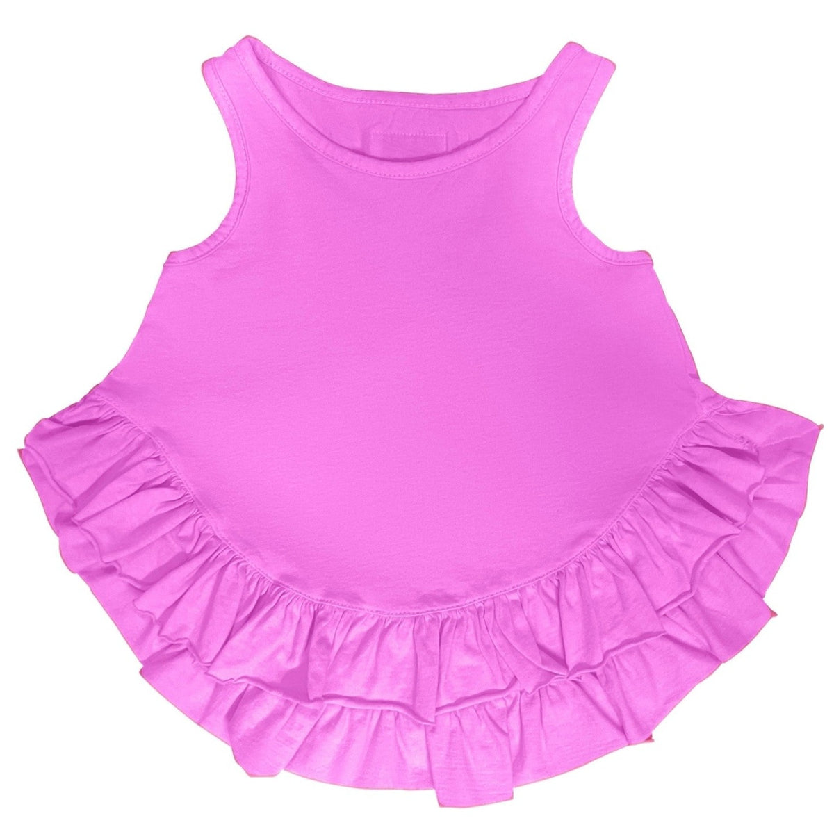 Be Mi Los Angeles Noa Ruffle Tank top in purple, stylish sleeveless blouse with ruffle details, perfect for casual wear.