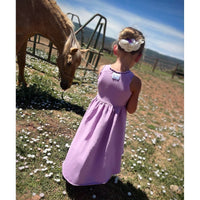 Purple Organic Giselle Dress by Be Mi Los Angeles, showcasing flowing fabric and elegant design perfect for stylish occasions.