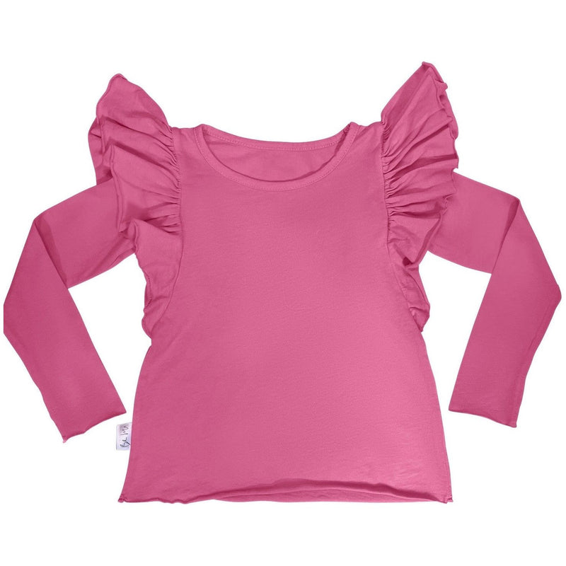 Natalia Ruffle Top Bubble Gum Pink - Be Mi Los Angeles