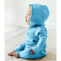 Organic Baby Malibu Pants by Be Mi Los Angeles in aqua color, showing soft, breathable fabric and comfortable fit for infants.