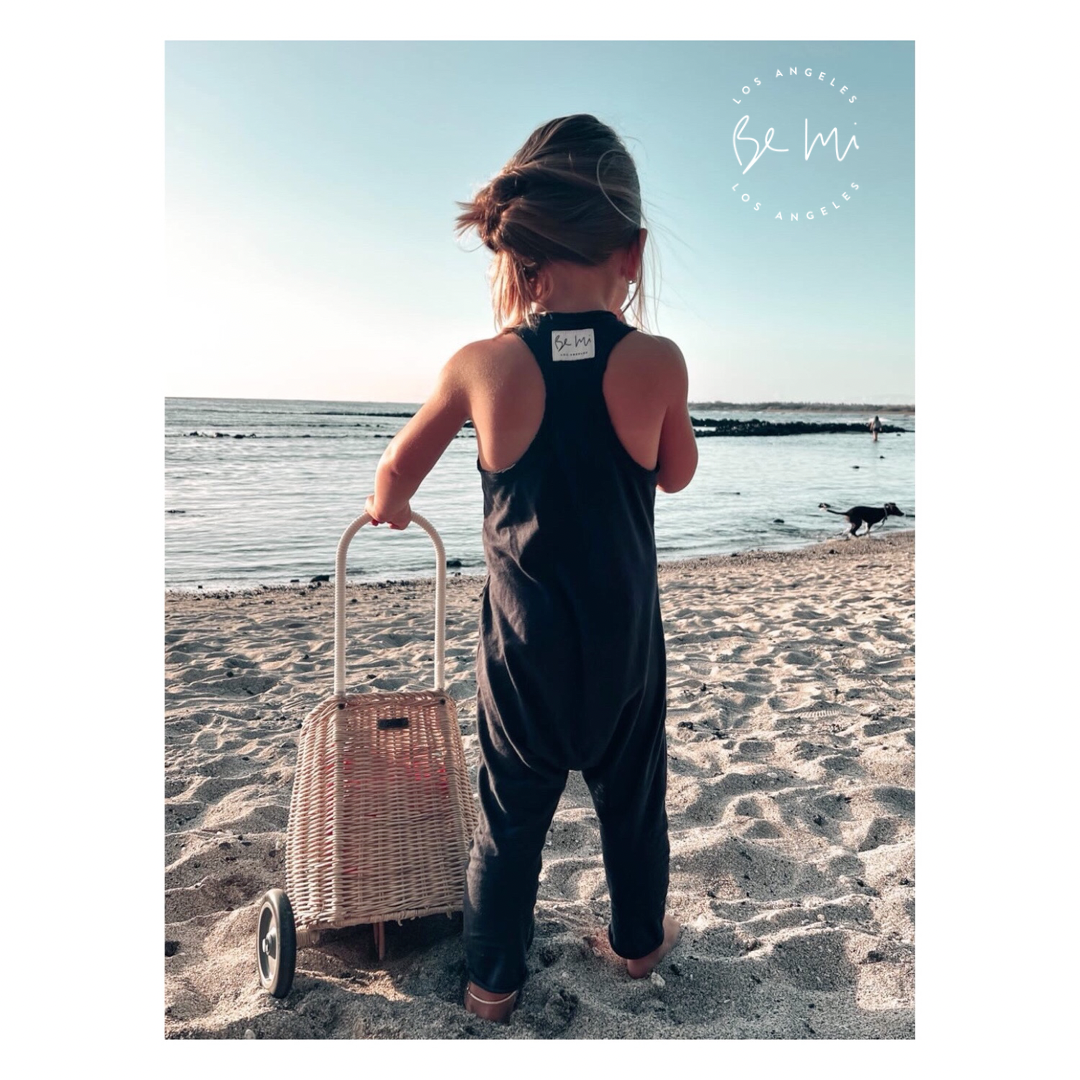 Navy Americana romper by Be Mi Los Angeles featuring a stylish, casual design perfect for summer or warm weather wear.