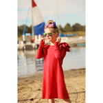 Organic Valentina Dress Long Sleeves Red - Be Mi Los Angeles
