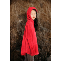 Red Organic Benji Hoodie by Be Mi Los Angeles, stylish sweatshirt with a cozy fit and organic cotton fabric.