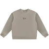 Beige sweatshirt with a logo on a white background