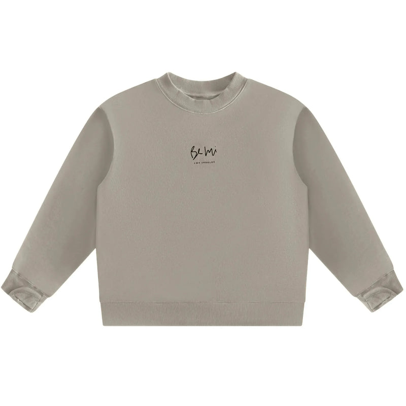 Beige sweatshirt with a logo on a white background