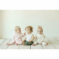 Organic Baby Malibu Pants by Be Mi Los Angeles in olive, soft cotton baby pants with elastic waistband and relaxed fit.