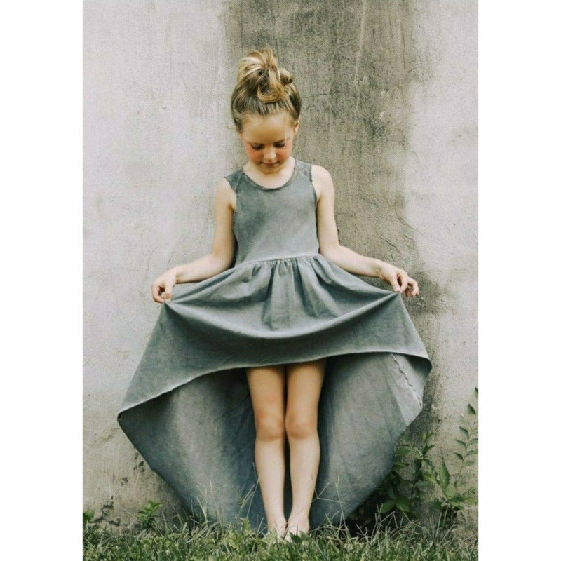 Organic Giselle Dress Oil Grey Wash - Be Mi Los Angeles