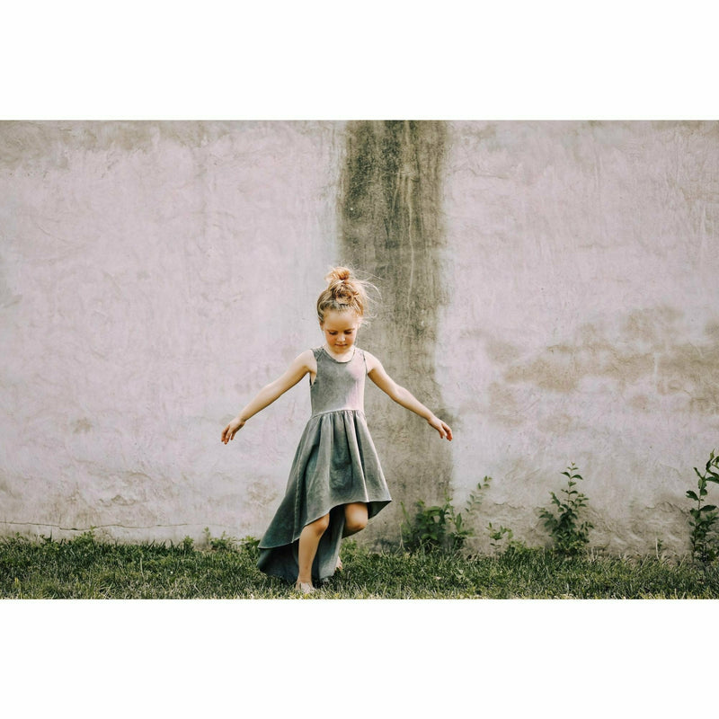 Organic Giselle Dress Oil Grey Wash - Be Mi Los Angeles