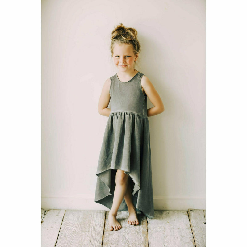 Organic Giselle Dress Oil Grey Wash - Be Mi Los Angeles