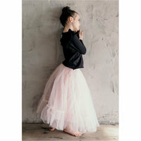 Pink Ballerina Skirt by Be Mi Los Angeles, flowing skirt with soft fabric and elegant design, shown in a close-up view.