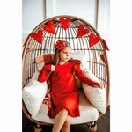 Organic Valentina Dress Long Sleeves Red - Be Mi Los Angeles