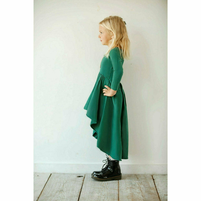 Organic Giselle Dress Long Sleeve Green - Be Mi Los Angeles