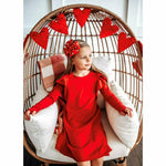 Organic Valentina Dress Long Sleeves Red - Be Mi Los Angeles