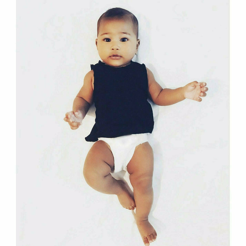 baby wearing black tank top soft cotton