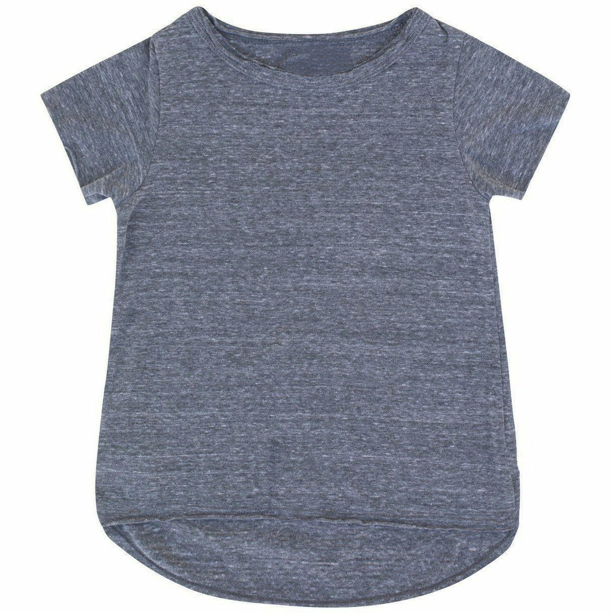 Be Mi Los Angeles Asher Baby Tee in Heather Grey, soft cotton short-sleeve top with a casual, relaxed fit for everyday wear.