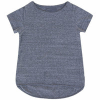 Heather grey Be Mi Los Angeles Asher Tee displayed flat with crew neck and short sleeves, showcasing soft cotton fabric.