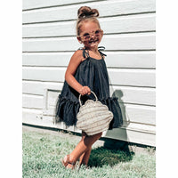 Black Mila Dress by Be Mi Los Angeles featuring a stylish, flowy silhouette and elegant design, perfect for any occasion.