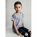 Be Mi Los Angeles Raw Edge Tee, casual men's t-shirt with a raw hem detail, in a soft fabric with a relaxed fit.