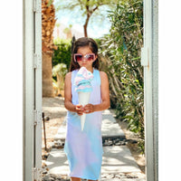 Be Mi Los Angeles Lexi Tank Dress in Cotton Candy fabric, featuring a casual sleeveless design and relaxed fit.