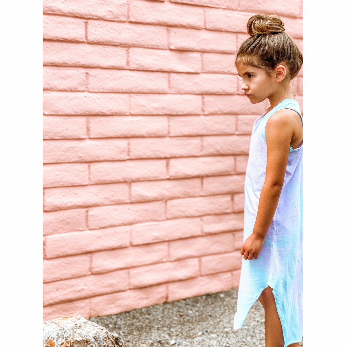 Be Mi Los Angeles Lexi Tank Dress in Cotton Candy color, casual sleeveless dress with a relaxed fit and soft fabric.
