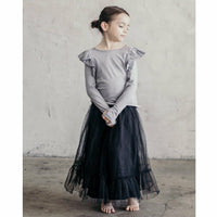 Be Mi Los Angeles Natalia Ruffle Top, stylish women's top with ruffled details, lightweight fabric, and feminine design.