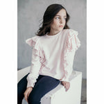 ANASTASIA RUFFLE SLEEVE SWEATSHIRT PINK - Be Mi Los Angeles