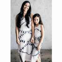 Light zebra print Lexi Tank Dress for adults by Be Mi Los Angeles, featuring sleeveless design and comfortable fit.