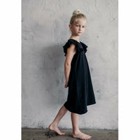 Black Valentina Ruffle Dress by Be Mi Los Angeles featuring ruffled details and a stylish, feminine silhouette.