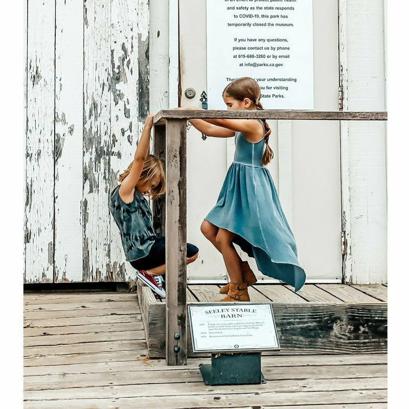ORGANIC GISELLE DRESS OIL GREY WASH - Be Mi Los Angeles