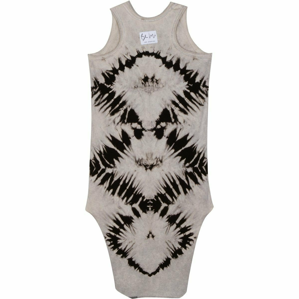 Light zebra print Lexi Tank Dress for adults by Be Mi Los Angeles, featuring a sleeveless design and casual fit.