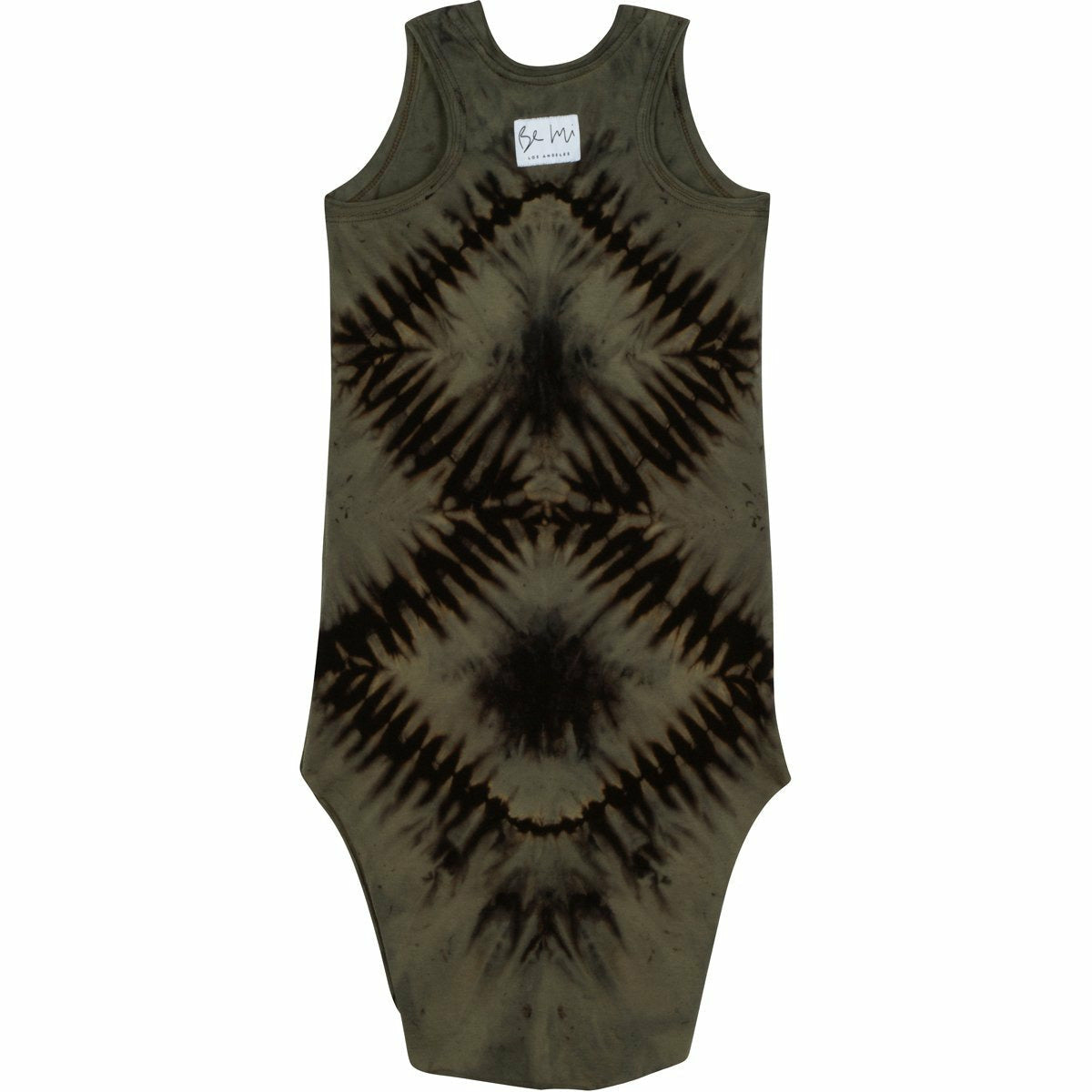Be Mi Los Angeles Lexi Tank Dress in zebra print, dark color, sleeveless design, lightweight fabric, casual style, front view.