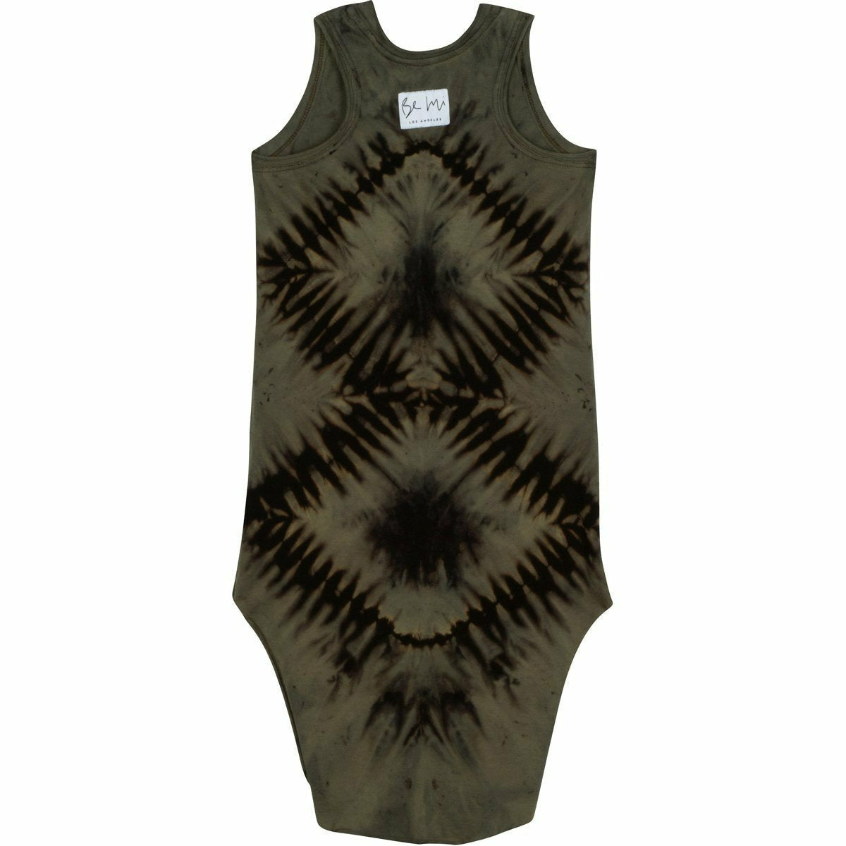 Dark zebra print Lexi Tank Dress by Be Mi Los Angeles, sleeveless design, fitted waist, and knee-length silhouette.