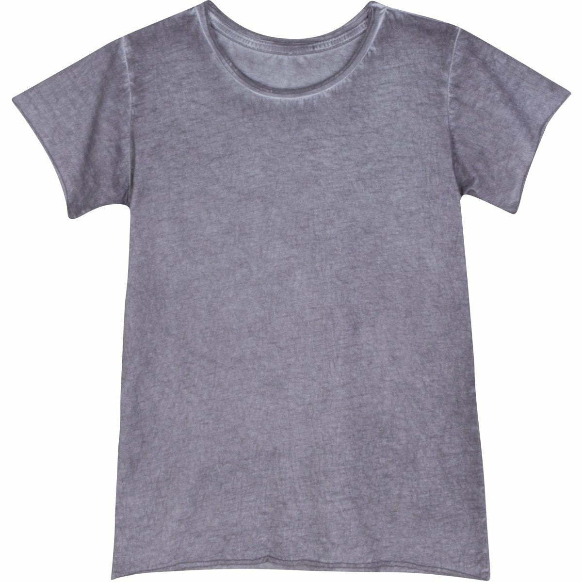 Be Mi Los Angeles Raw Edge Tee displayed on a model, featuring a casual fit and distressed raw edge design.