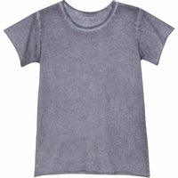 Be Mi Los Angeles Raw Edge Tee displayed on a model, featuring a casual fit and distressed raw edge design.