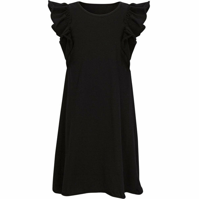 Black Valentina Ruffle Dress by Be Mi Los Angeles, featuring ruffled details and a stylish silhouette.