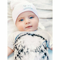 Baby organic beanie by Be Mi Los Angeles, soft knit hat for infants in a cozy, natural fabric, perfect for keeping little heads warm.
