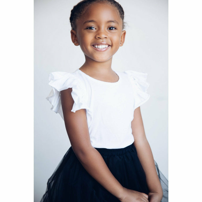 Be Mi Los Angeles Natalia Ruffle Top sleeveless, lightweight and feminine blouse with ruffle details, perfect for casual or dressy occasions.