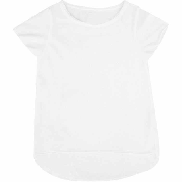 White Asher Baby Tee by Be Mi Los Angeles, showcasing a casual short-sleeve cotton T-shirt with a relaxed fit.