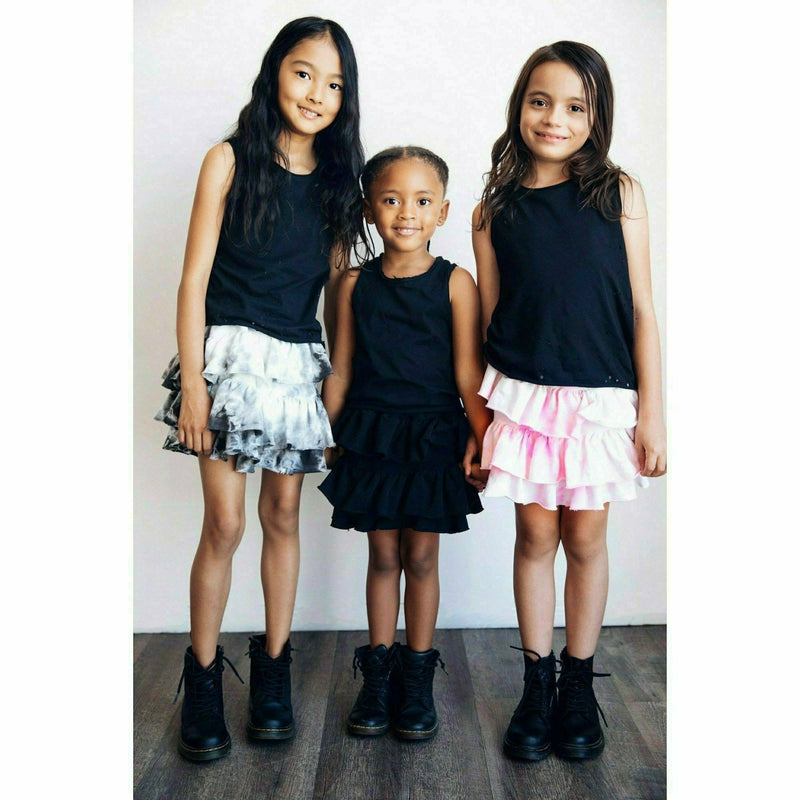 ORGANIC GIGI SKIRT MARBLE TIE DYE MULTIPLE COLORS - Be Mi Los Angeles