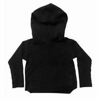 Black organic baby hoodie by Be Mi Los Angeles featuring soft fabric and comfortable fit for little ones.