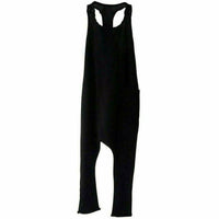 Black Be Mi Los Angeles romper displayed on a hanger, featuring a stylish and comfortable one-piece design for casual wear.
