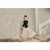 Pink ballerina skirt by Be Mi Los Angeles, flowing fabric with a soft waistband, perfect for dance or casual wear.