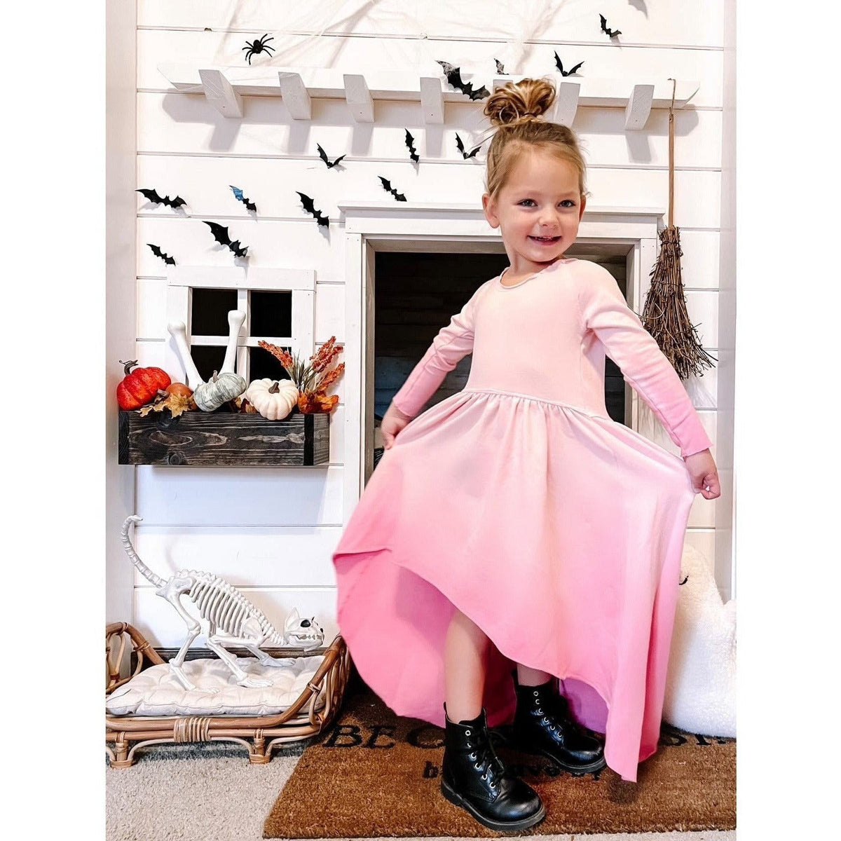 Organic Giselle Dress by Be Mi Los Angeles, long sleeve ombré dress with flowing fabric and stylish design.