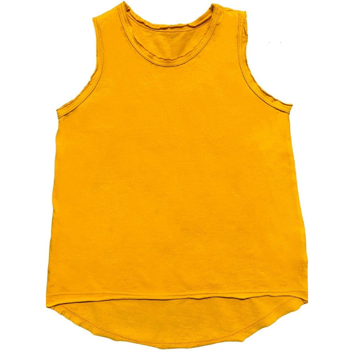 Be Mi Los Angeles Asher Baby Tank in honey color, soft cotton tank top for toddlers, featuring a comfortable fit and sleeveless design.
