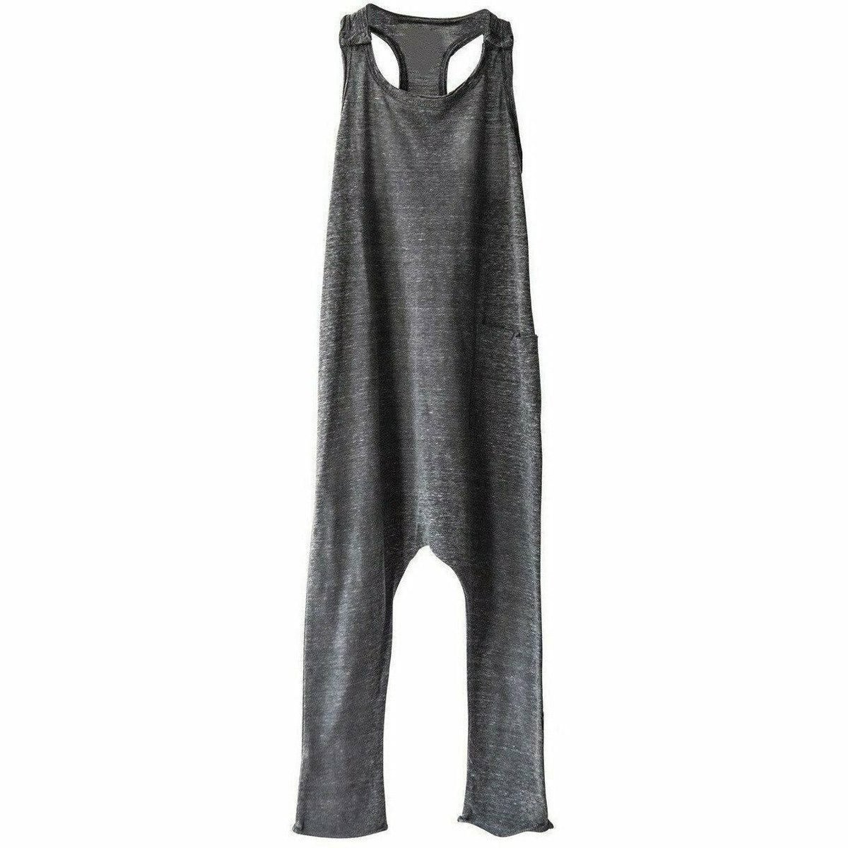 Be Mi Los Angeles Heather Grey romper featuring a comfortable, stylish one-piece design with short sleeves and a relaxed fit.