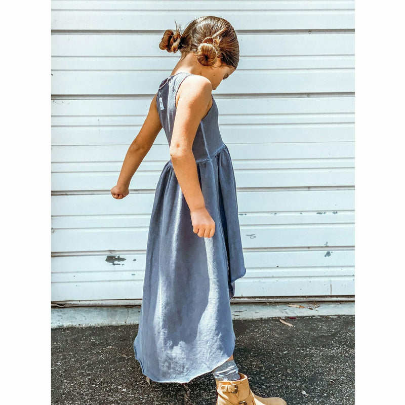 ORGANIC GISELLE DRESS OIL GREY WASH - Be Mi Los Angeles