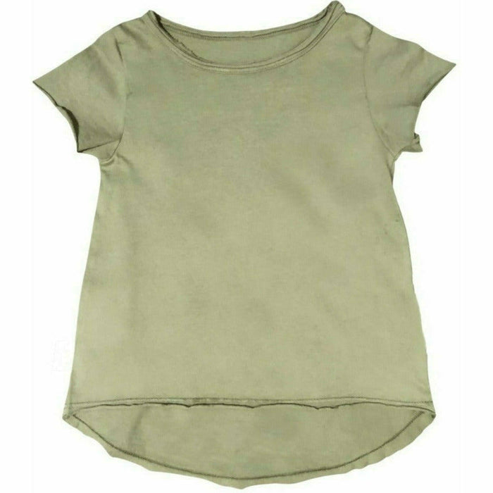Olive green Be Mi Los Angeles Asher Tee displayed on a hanger with a casual, soft fabric appearance.