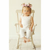 baby girl wearing white soft cotton romper jumper playsuit