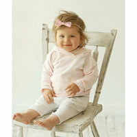 Pink organic baby Benji hoodie by Be Mi Los Angeles, soft cotton hoodie for infants with a cozy, stylish design.