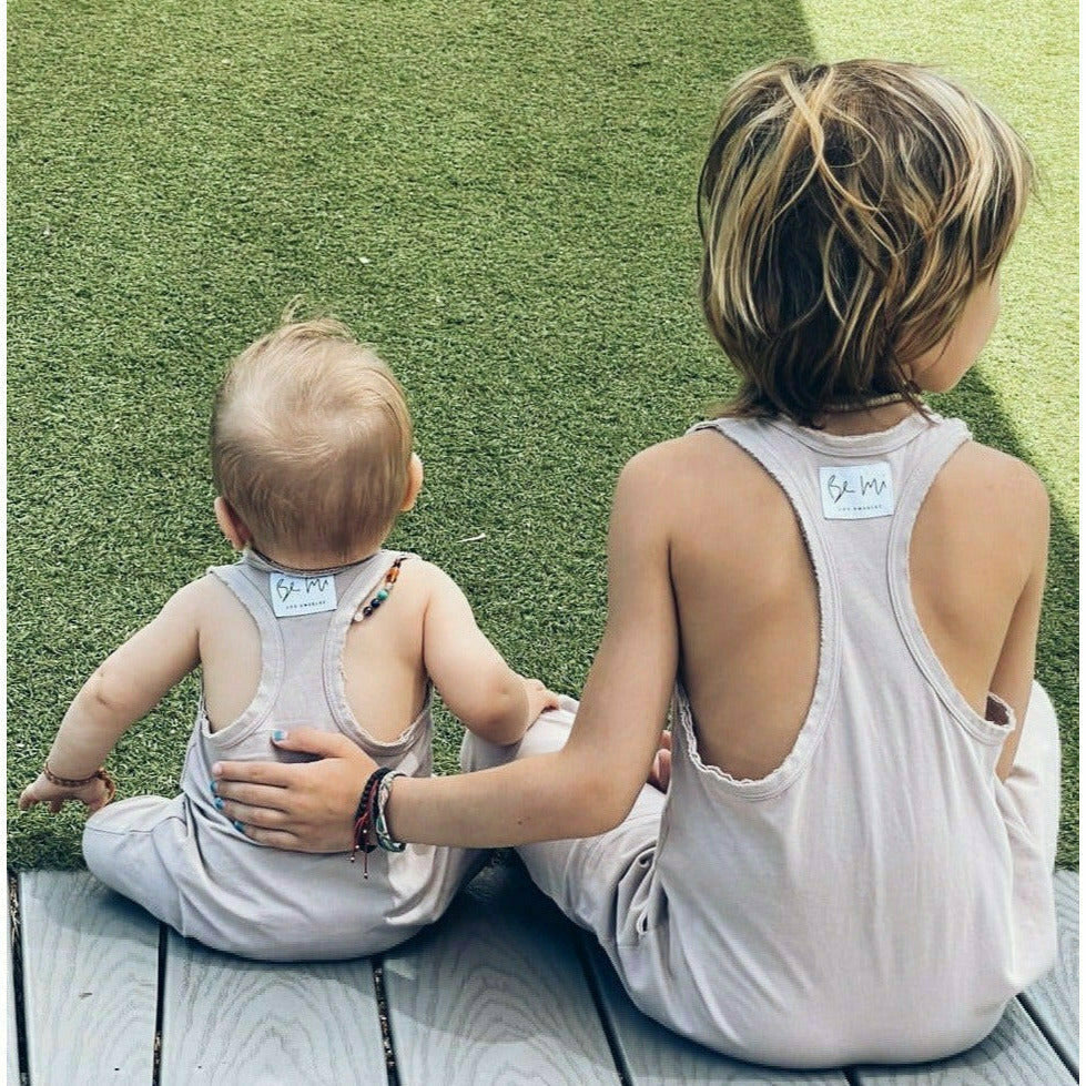 Be Mi Los Angeles tan romper, stylish sleeveless playsuit with a relaxed fit, perfect for casual summer wear.